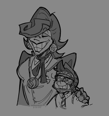 Fanart of the Club President and a kid version of the Pacesetter. Fanart of the Club President and a kid version of the Pacesetter.